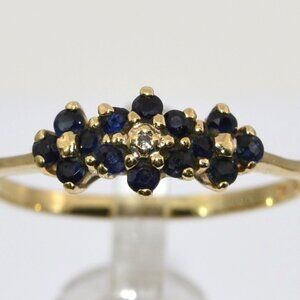 Sapphire & Diamond Ring in 10K Yellow Gold